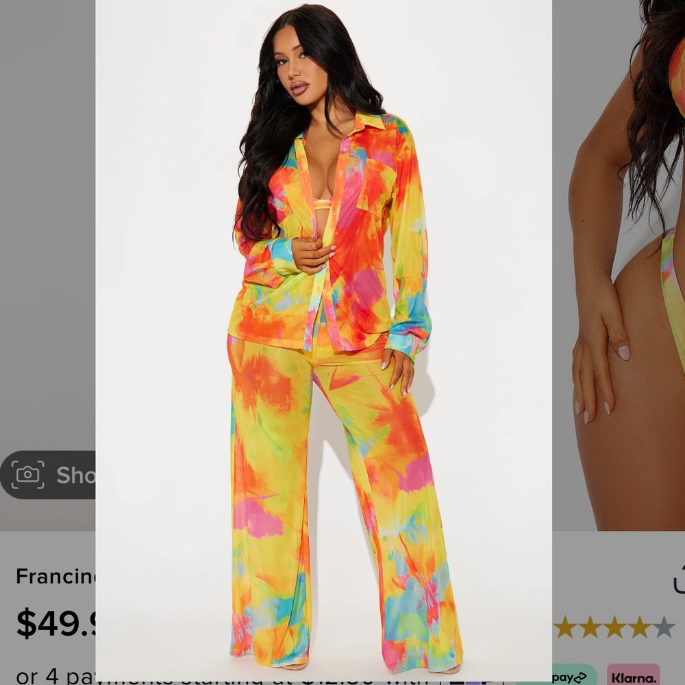 Francine 4 piece swimsuit set- multi color